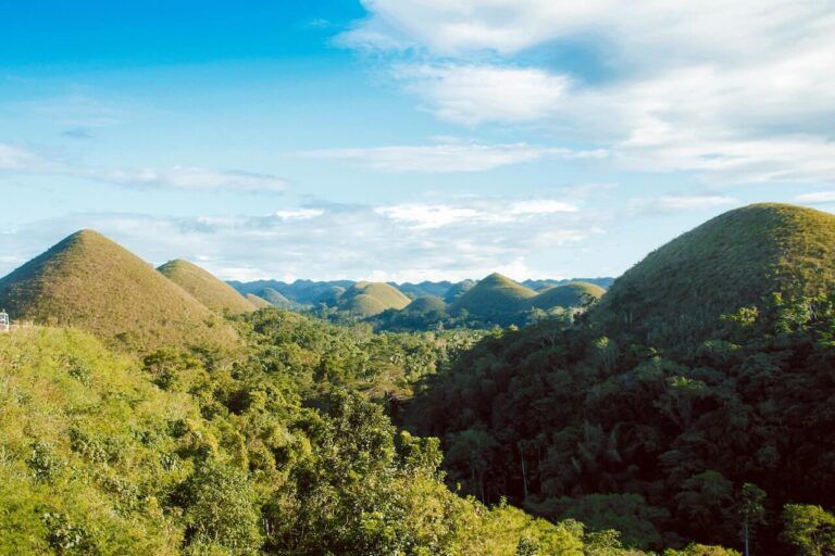 montañitas marrones y arboles entre ellas, las colinas de chocolate, algo que ver en filipinas - weroad
